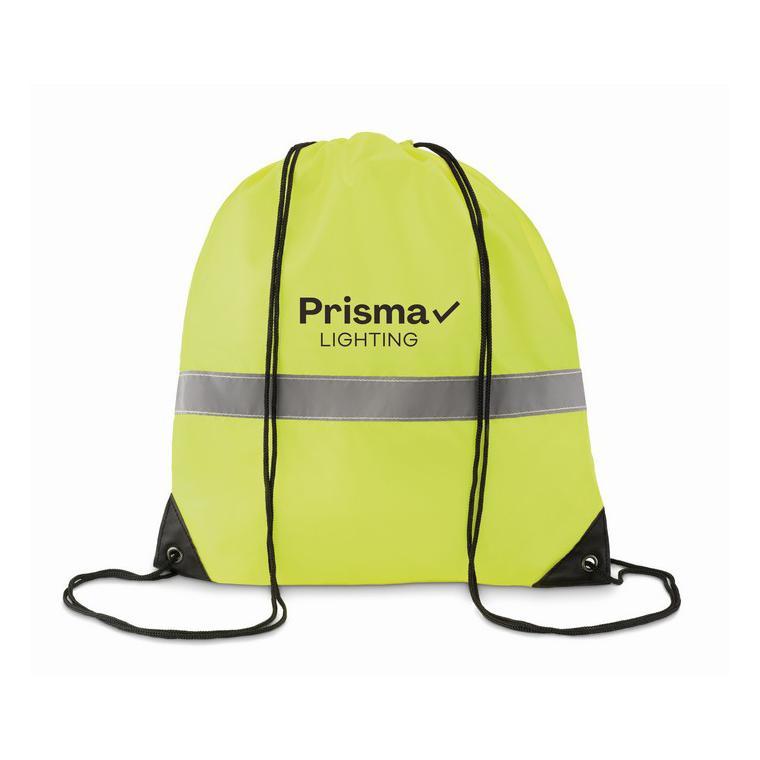 Sac cu cordon și bandă reflect STRIPE Galben neon