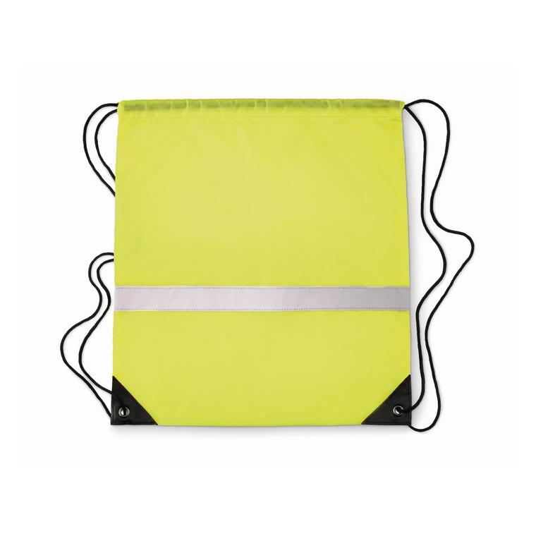 Sac cu cordon și bandă reflect STRIPE Galben neon