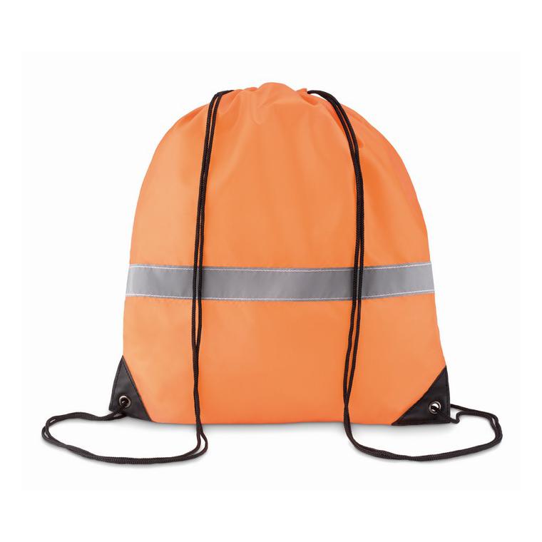 Sac cu cordon și bandă reflect STRIPE Portocaliu neon