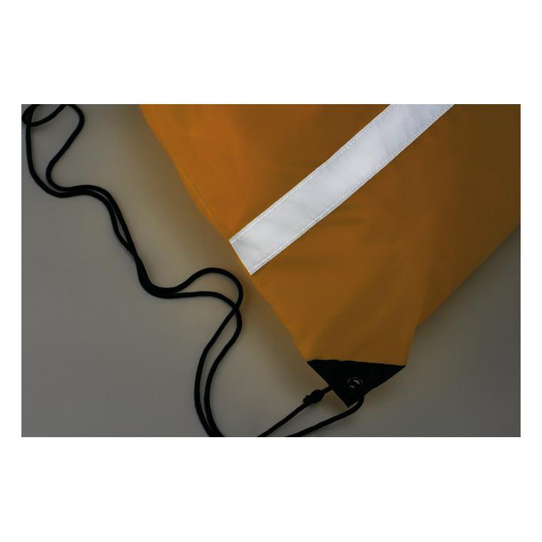 Sac cu cordon și bandă reflect STRIPE Portocaliu neon