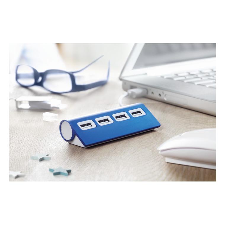 Extensie USB cu 4 porturi ALUHUB Albastru