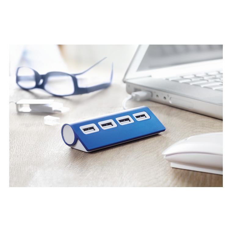 Extensie USB cu 4 porturi ALUHUB Albastru