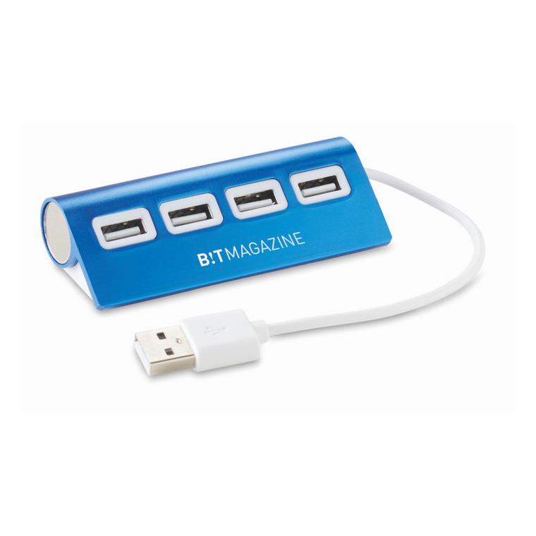 Extensie USB cu 4 porturi ALUHUB Albastru