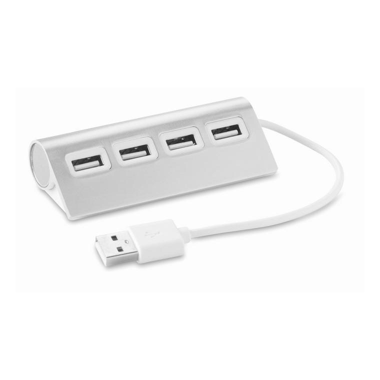 Extensie USB cu 4 porturi ALUHUB Argintiu mat