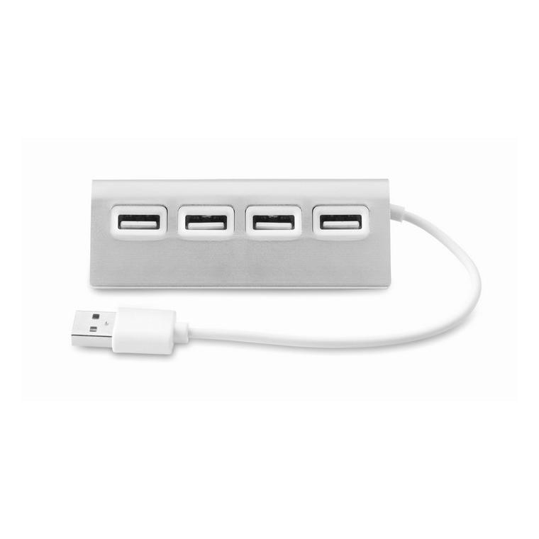 Extensie USB cu 4 porturi ALUHUB Argintiu mat