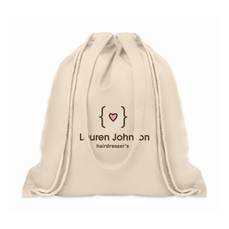 Sacoșă cu cordon și mânere MOIRA Bej