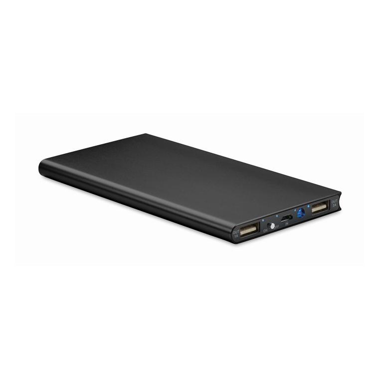Baterie externă solară 8000mAh SOLAR POWERFLAT Negru