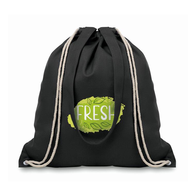 Sacoșă cu cordon și mânere MOIRA Negru