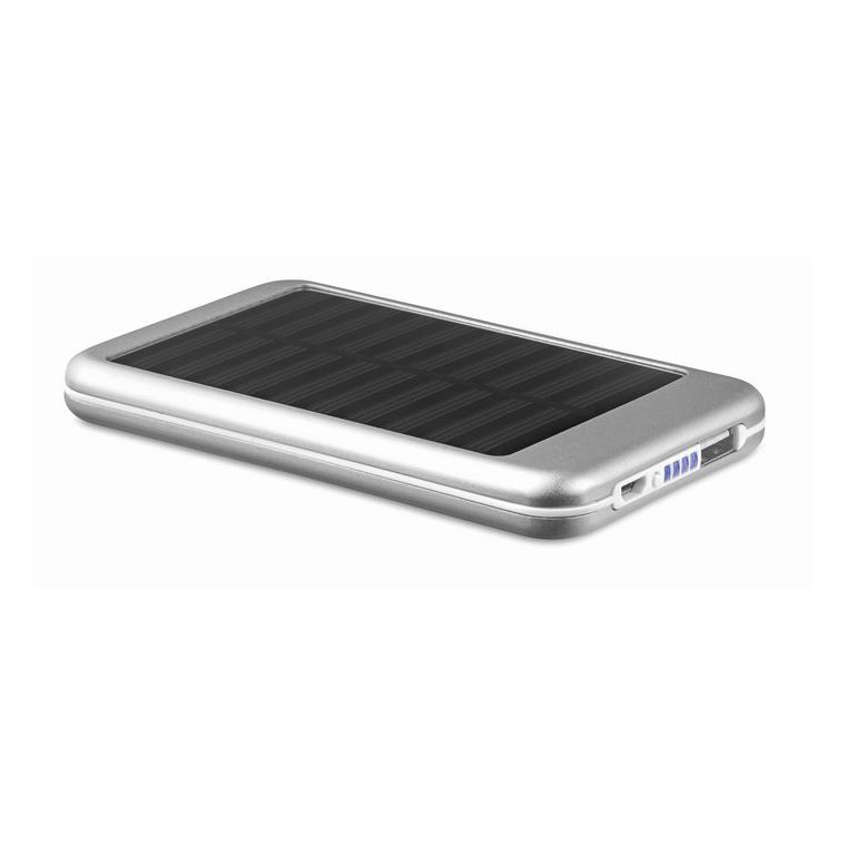 Baterie externă solară 4000mAh SOLARFLAT Argintiu mat