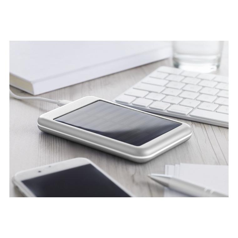 Baterie externă solară 4000mAh SOLARFLAT Argintiu mat