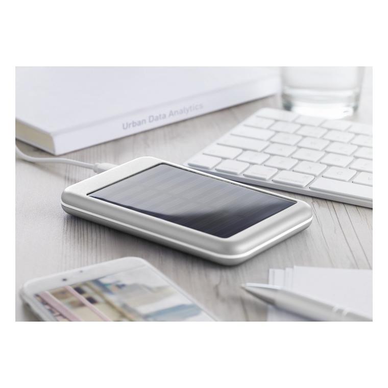 Baterie externă solară 4000mAh SOLARFLAT Argintiu mat