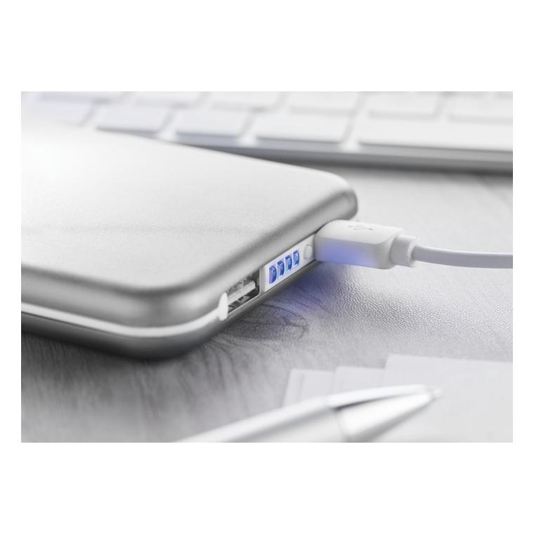 Baterie externă solară 4000mAh SOLARFLAT Argintiu mat