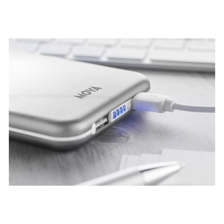 Baterie externă solară 4000mAh SOLARFLAT Argintiu mat