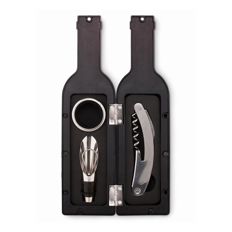 Set vin formă sticlă SETTIE Negru