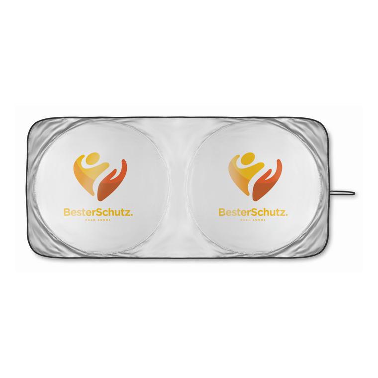 Parasolar auto pliabil în husă OMBRA POUCH Argintiu mat