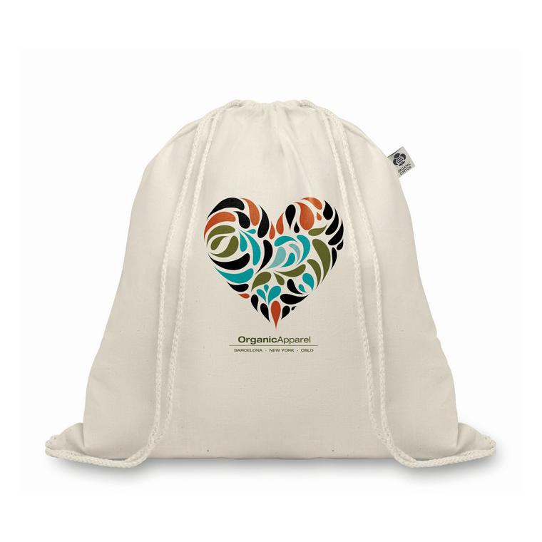 Sac cu cordon, bumbac organic ORGANIC HUNDRED Bej