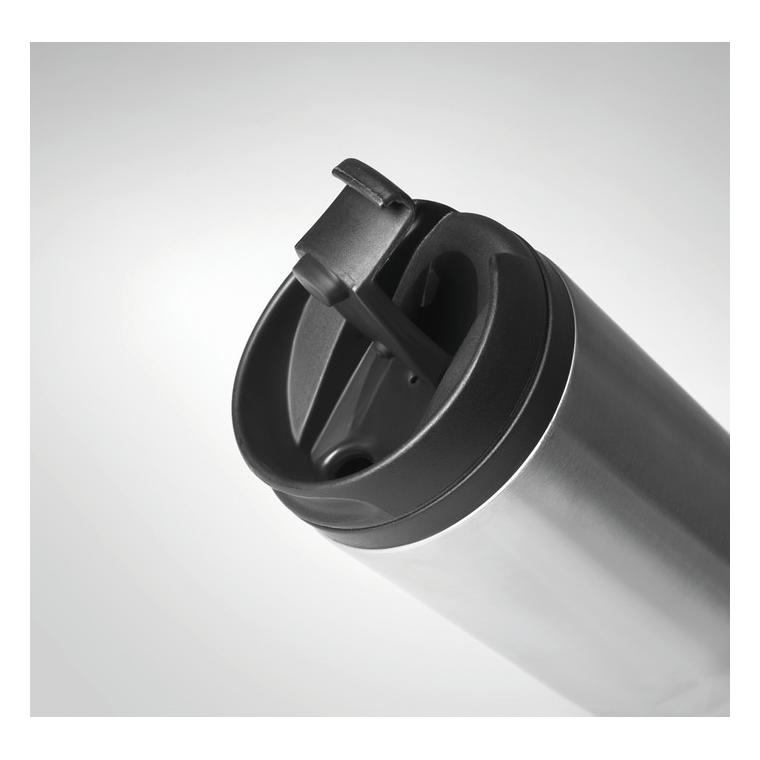 Cană perete dublu voiaj 350 ml TAMPAS Argintiu mat