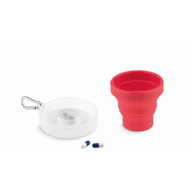 Pahar pliabil silicon CUP PILL Roșu