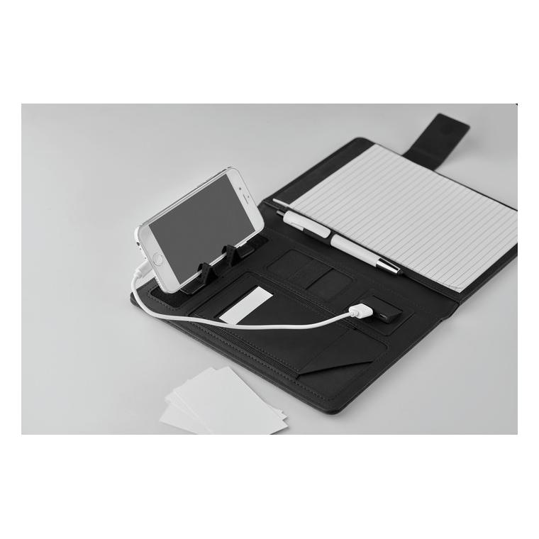 Mapă A5 cu baterie 4000 MAH POWERNOTY Negru