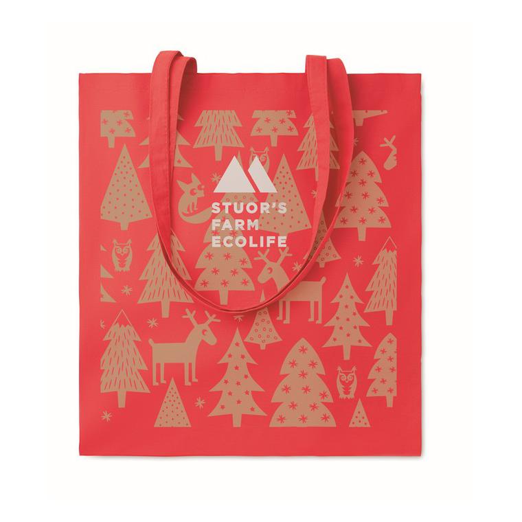 Sacoşă cumpărături cu mânere COTTONEL COLOUR + Roșu