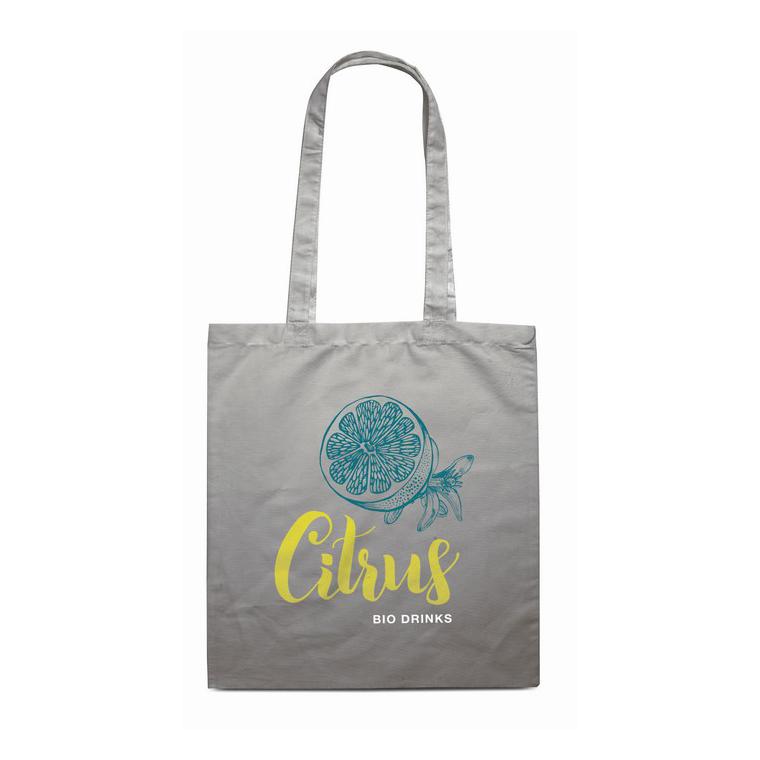 Sacoşă cumpărături cu mânere COTTONEL COLOUR + Gri