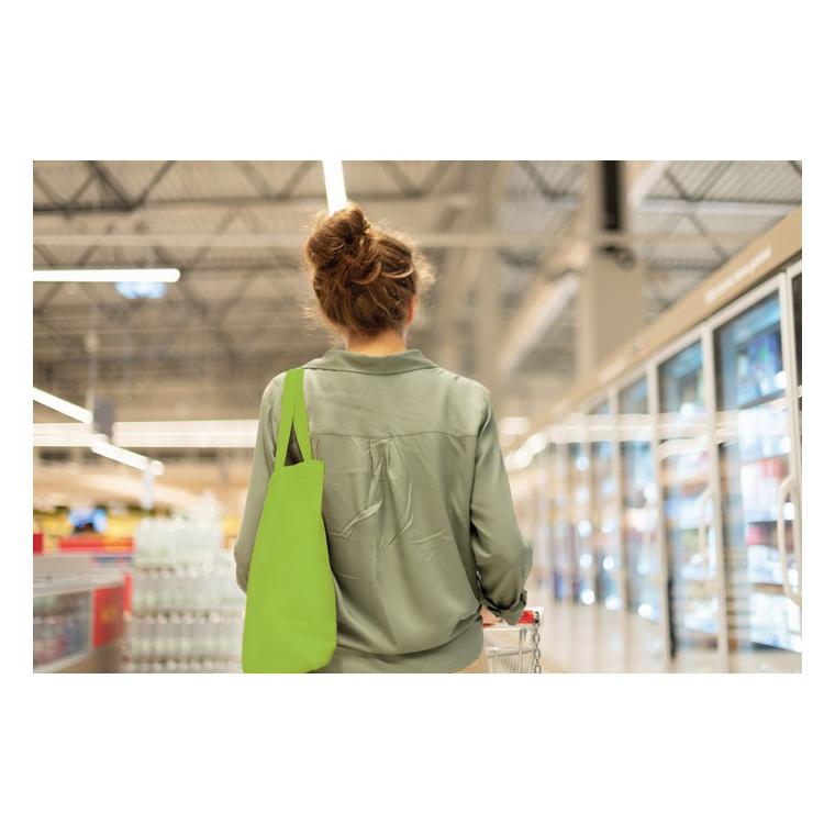 Sacoşă cumpărături cu mânere COTTONEL COLOUR + Lime