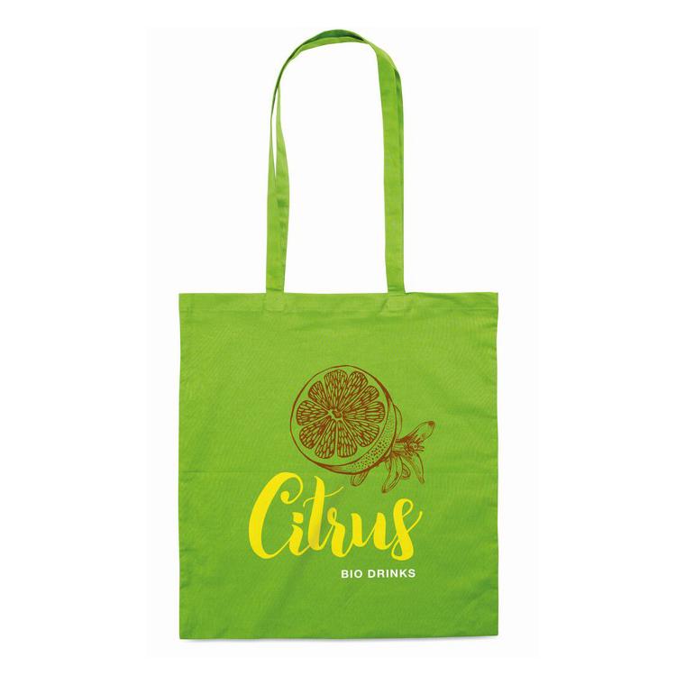 Sacoşă cumpărături cu mânere COTTONEL COLOUR + Lime