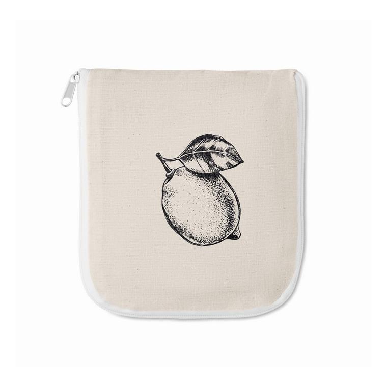 Sacoșă pliabilă din bumbac FOLDY COTTON Alb