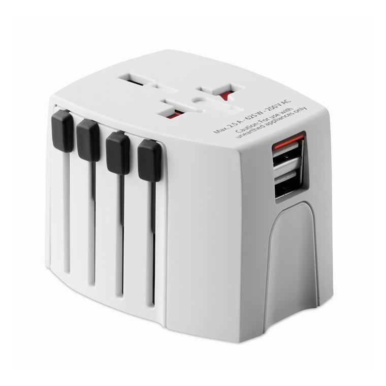 Adaptor universal 2 poli MUV USB Alb