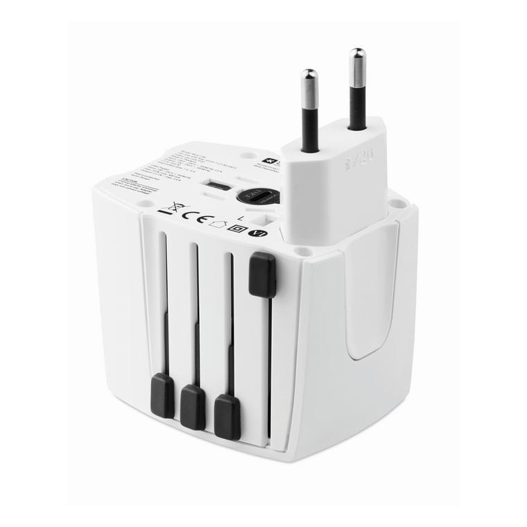 Adaptor universal 2 poli MUV USB Alb