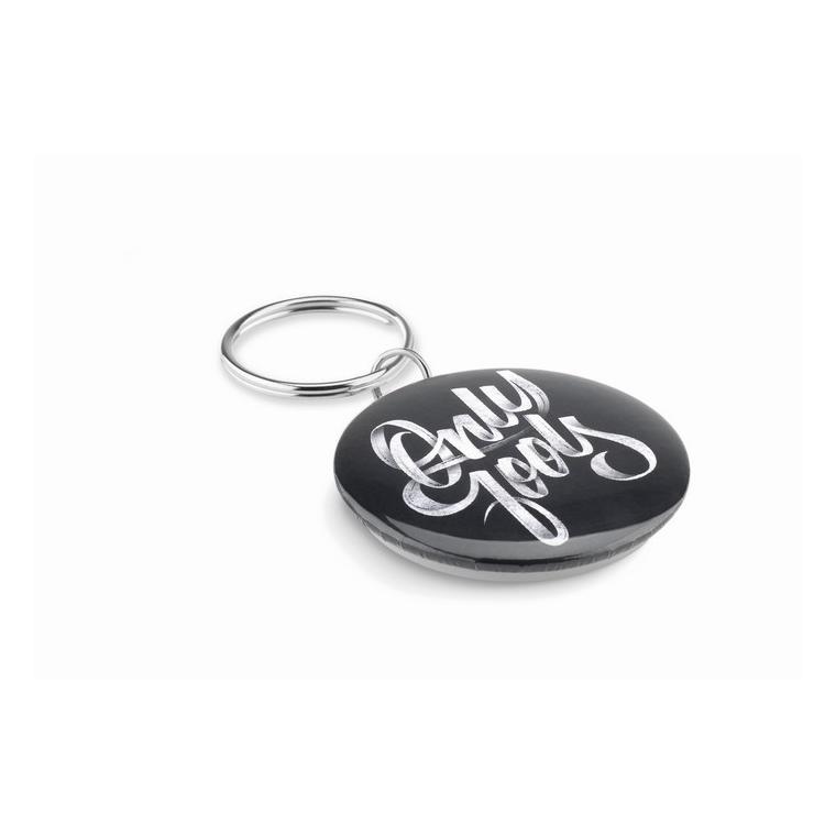 Breloc metalic PIN KEY Alb