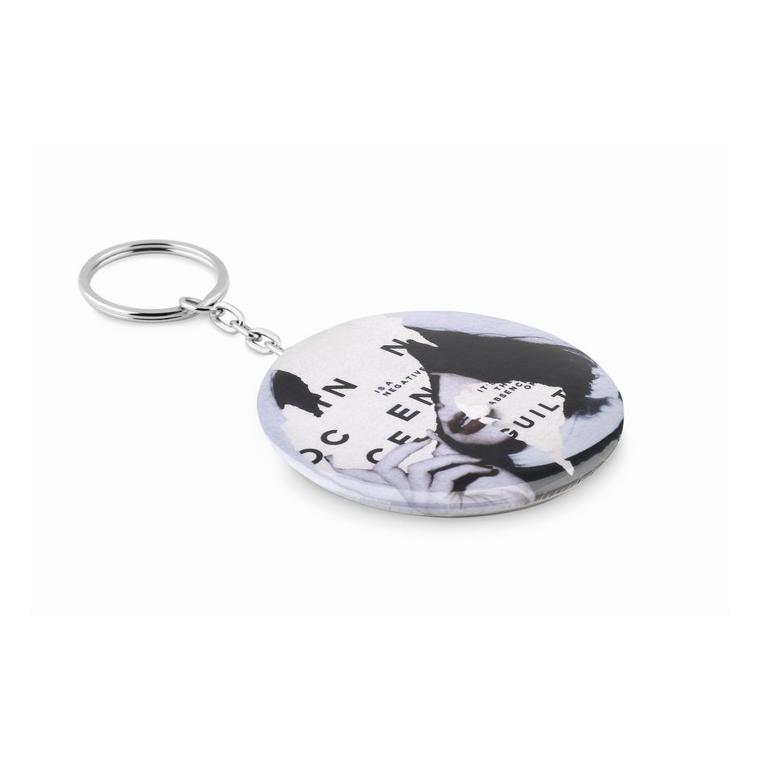 Breloc metalic cu desfăcător PIN FLASK Argintiu mat