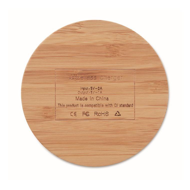 Încărcător din bambus fără fir RUNDO Natur