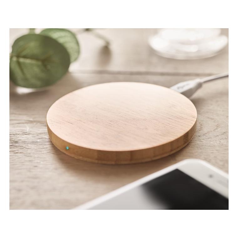 Încărcător din bambus fără fir RUNDO Natur