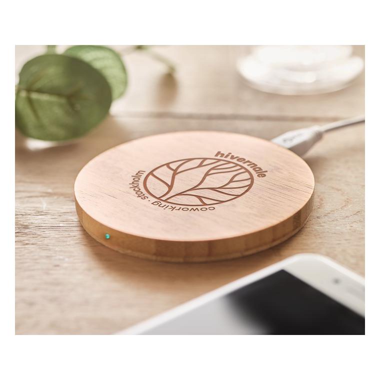 Încărcător din bambus fără fir RUNDO Natur