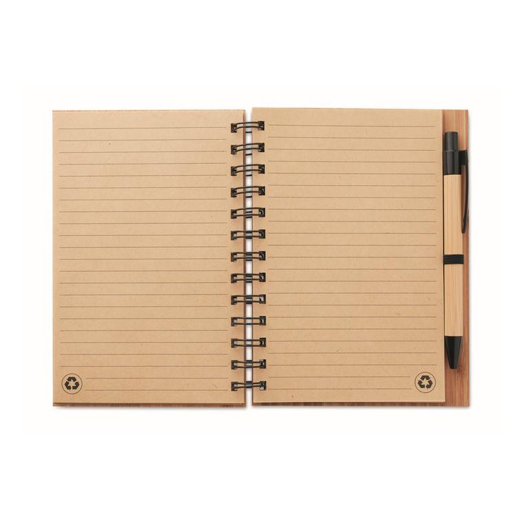 Carnet din bambus cu pix BAMBLOC Natur