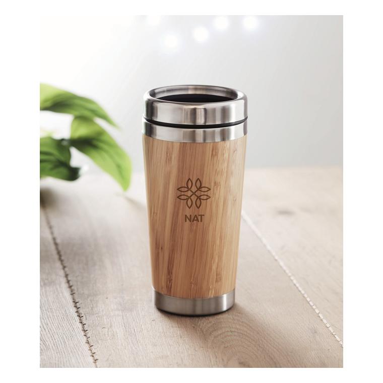 Cană dublă bambus 400ml RODEODRIVE+ Natur
