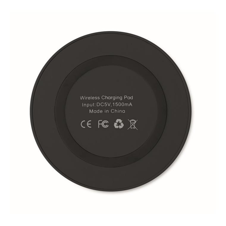 Încărcător rotund mic WIRELESS PLATO Negru