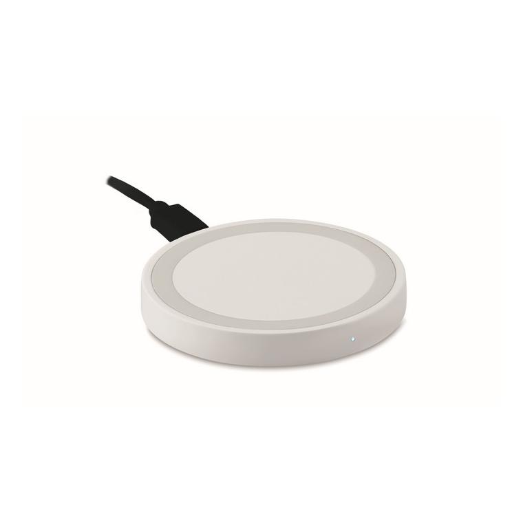 Încărcător rotund mic WIRELESS PLATO Alb