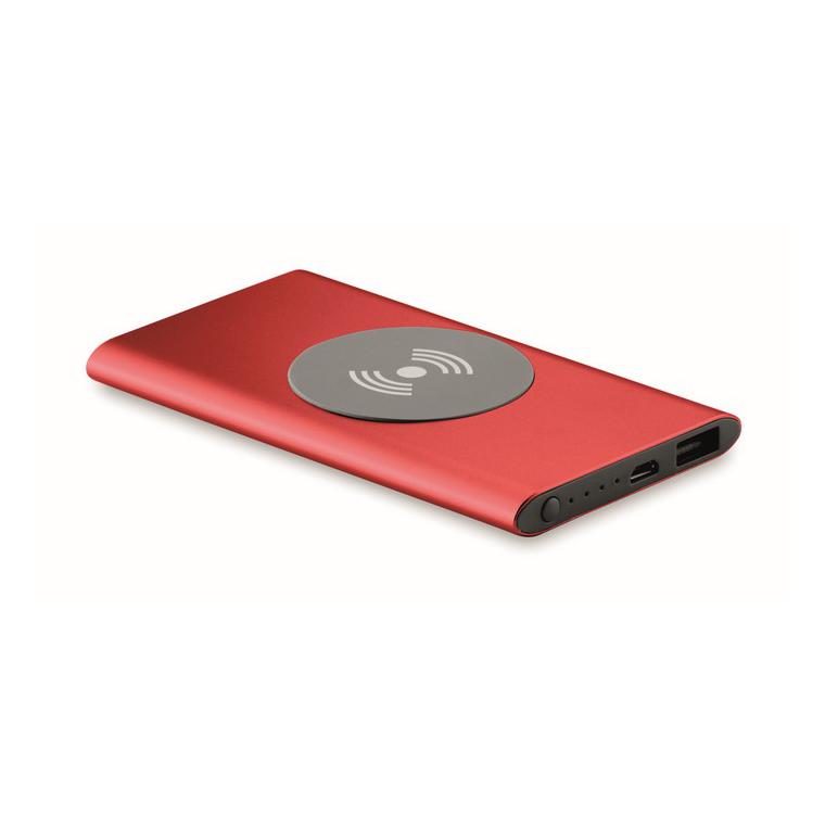 Powerbank Wireless de 4000mAh POWER&WIRELESS Roșu