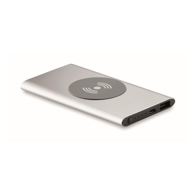 Powerbank Wireless de 4000mAh POWER&WIRELESS Argintiu mat
