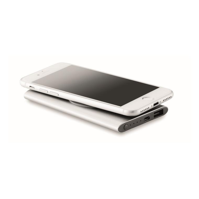 Powerbank Wireless de 4000mAh POWER&WIRELESS Argintiu mat