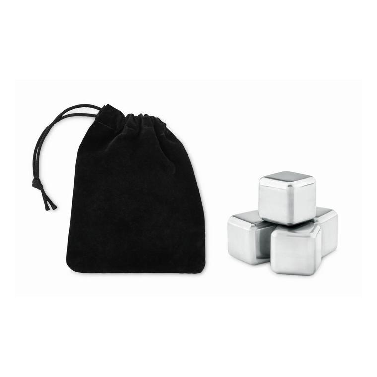 Set de 4 cuburi SS în husă ICY Negru