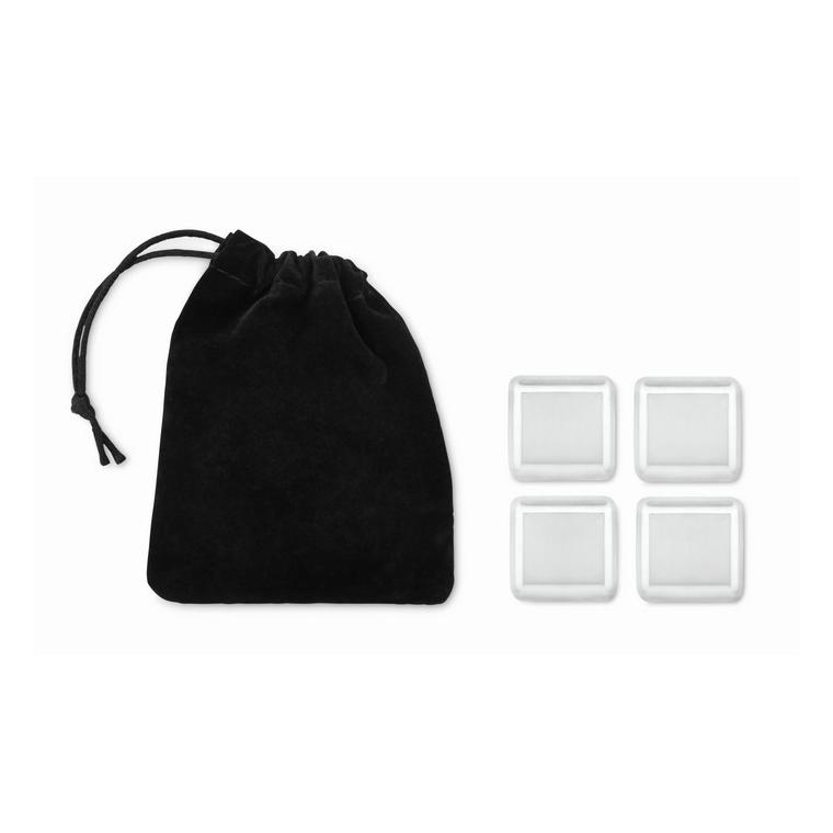 Set de 4 cuburi SS în husă ICY Negru