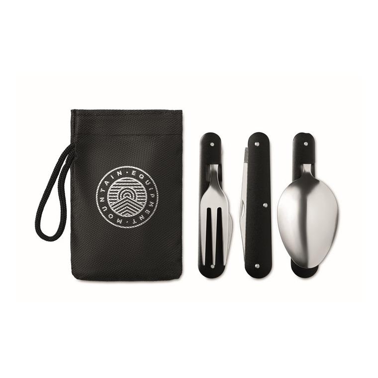 Set tacâmuri camping SS 3 SERVICE Negru