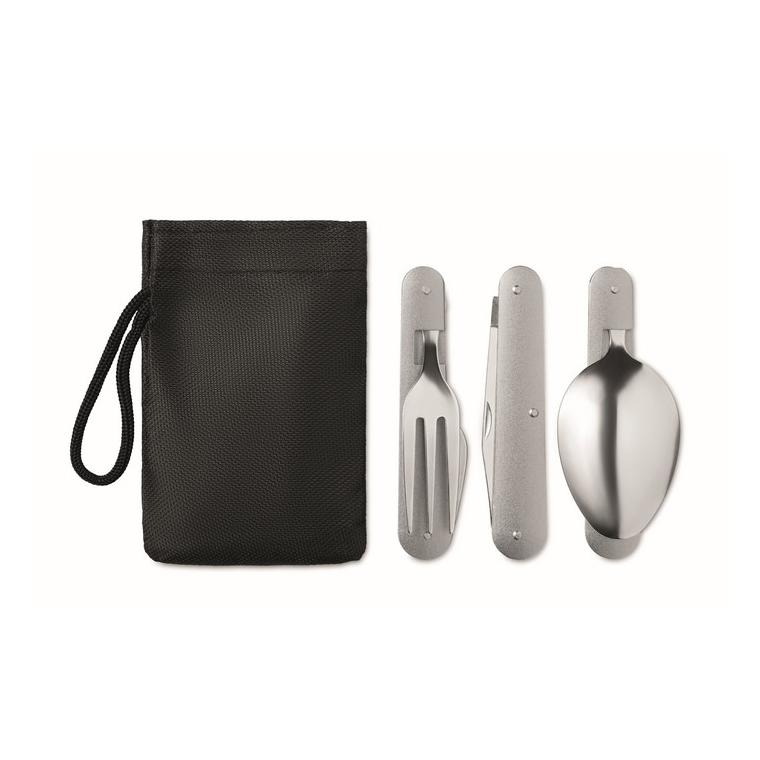 Set tacâmuri camping SS 3 SERVICE Argintiu mat