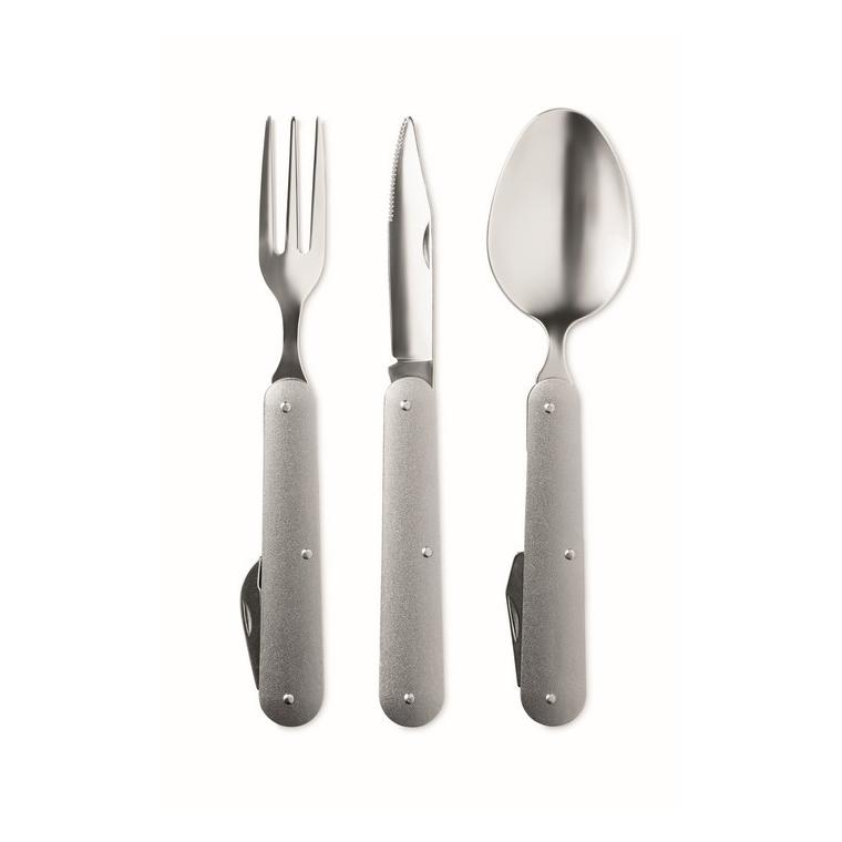 Set tacâmuri camping SS 3 SERVICE Argintiu mat