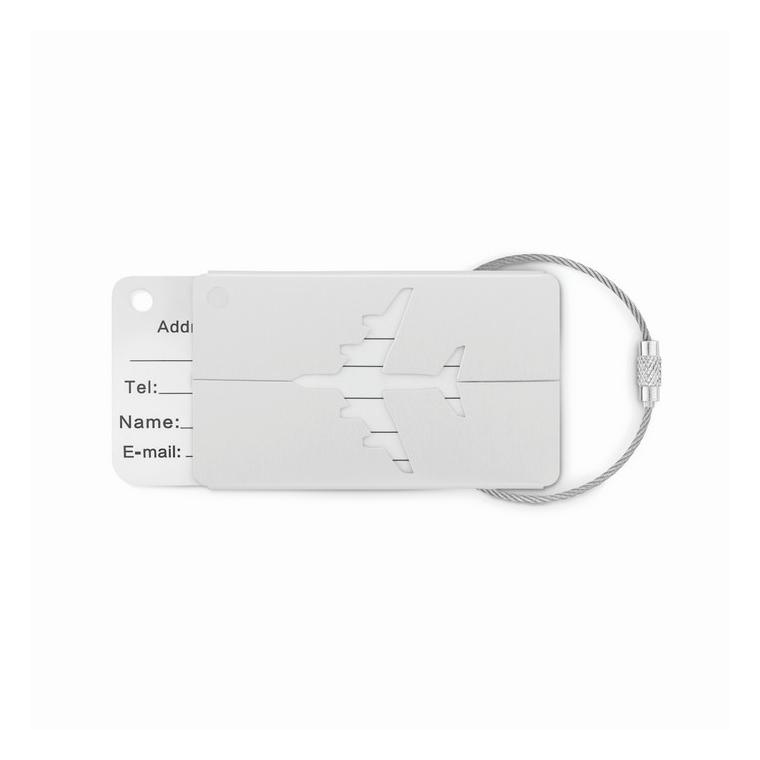 Etichetă  bagaje din aluminiu FLY TAG Argintiu mat