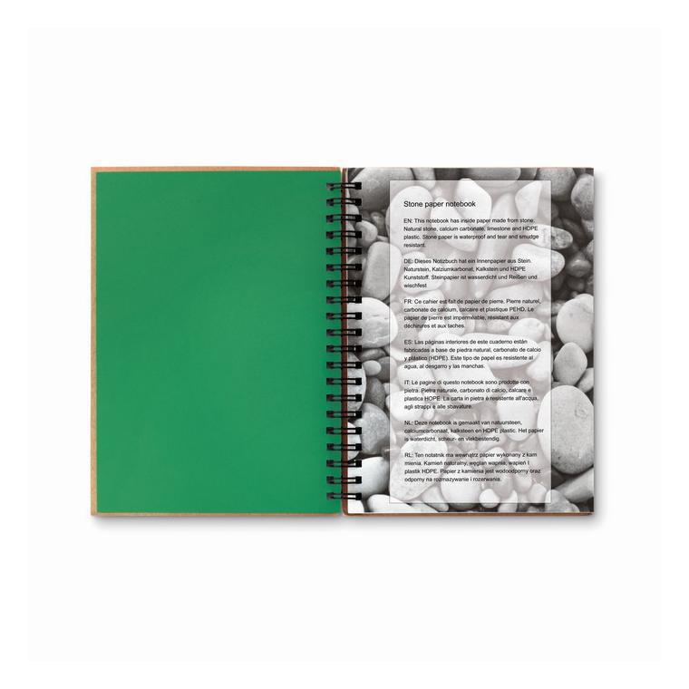 Bloc notes cu spirală 70 coli PIEDRA Verde