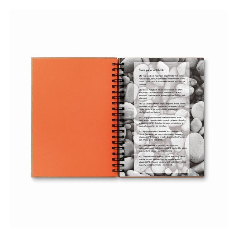 Bloc notes cu spirală 70 coli PIEDRA Portocaliu